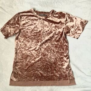 Bershka Velvet Top in Rich Brown